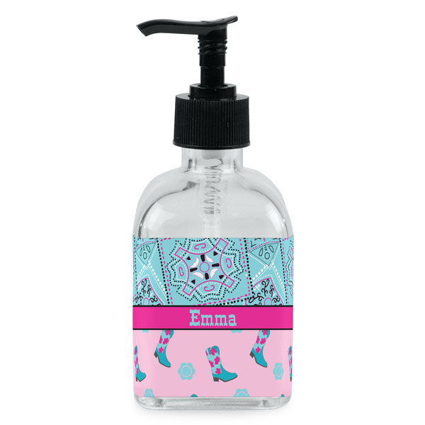 Custom Cowgirl Glass Soap & Lotion Bottle - Single Bottle (Personalized)