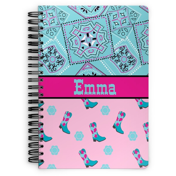 Custom Cowgirl Spiral Notebook - 7x10 w/ Name or Text