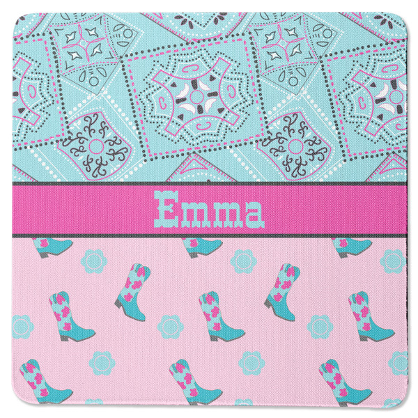 Cowgirl Square Coaster Rubber Back - Single