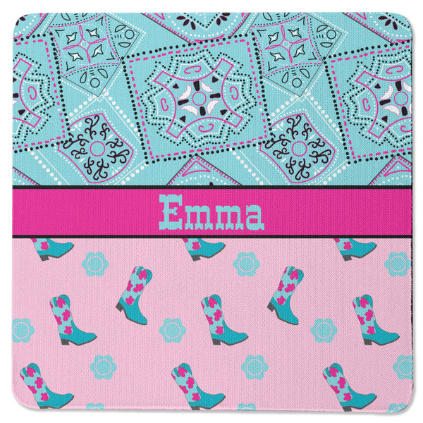 Custom Cowgirl Square Rubber Backed Coaster (Personalized)
