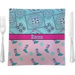 Cowgirl 9.5" Glass Square Lunch / Dinner Plate- Single or Set of 4 (Personalized)