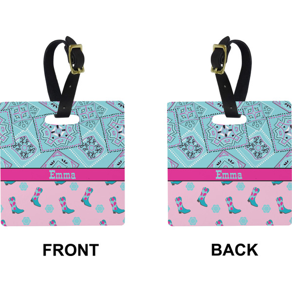 Cowgirl Square Luggage Tag (Front + Back)