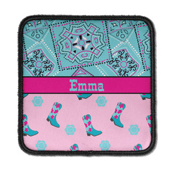 Cowgirl Iron On Square Patch w/ Name or Text