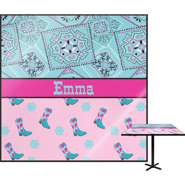 Custom Cowgirl Square Table Top (Personalized)