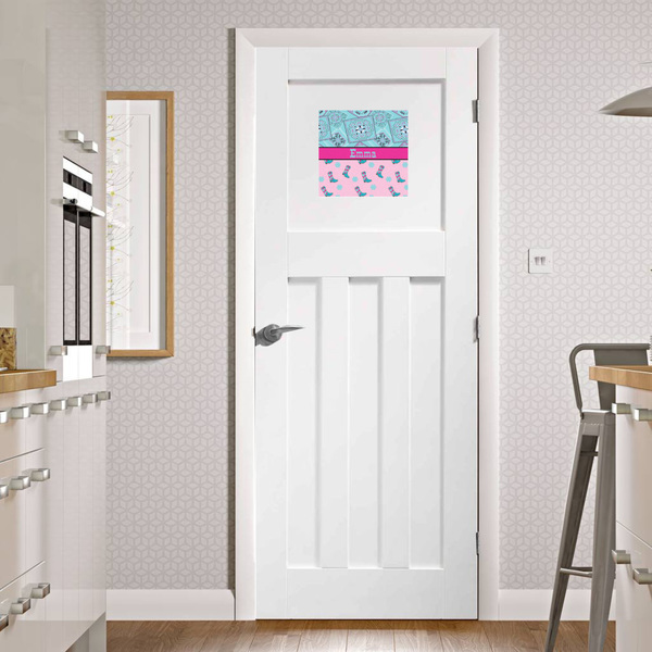 Cowgirl Square Wall Decal on Door
