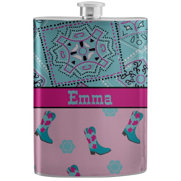 Custom Cowgirl Stainless Steel Flask (Personalized)