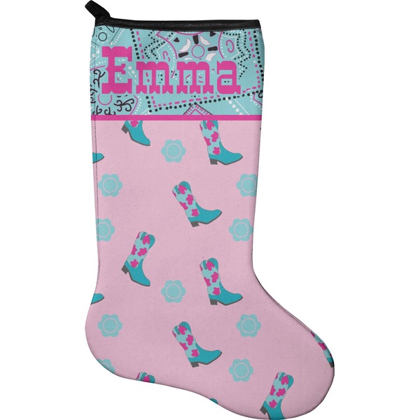 Custom Cowgirl Holiday Stocking - Neoprene (Personalized)