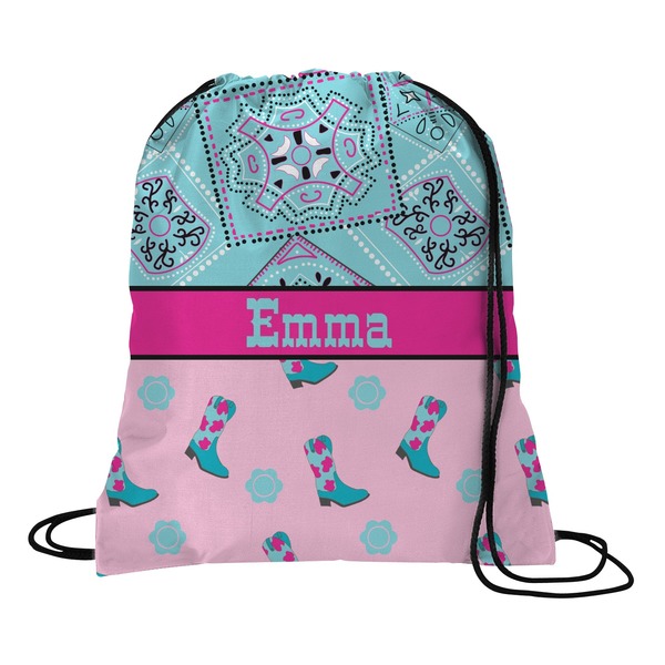 Custom Cowgirl Drawstring Backpack (Personalized)