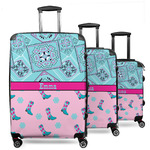 Cowgirl 3 Piece Luggage Set - 20" Carry On, 24" Medium Checked, 28" Large Checked (Personalized)