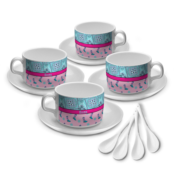 Custom Cowgirl Tea Cup - Set of 4 (Personalized)