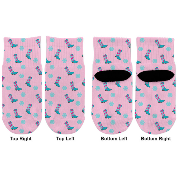 Cowgirl Toddler Ankle Socks - Double Pair - Front and Back - Apvl