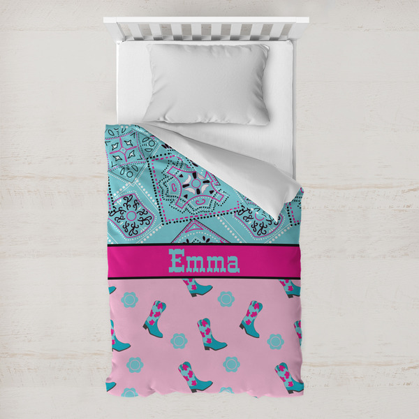 Custom Cowgirl Toddler Duvet Cover w/ Name or Text