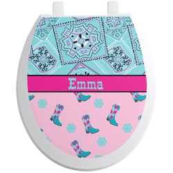 Cowgirl Toilet Seat Decal - Round (Personalized)