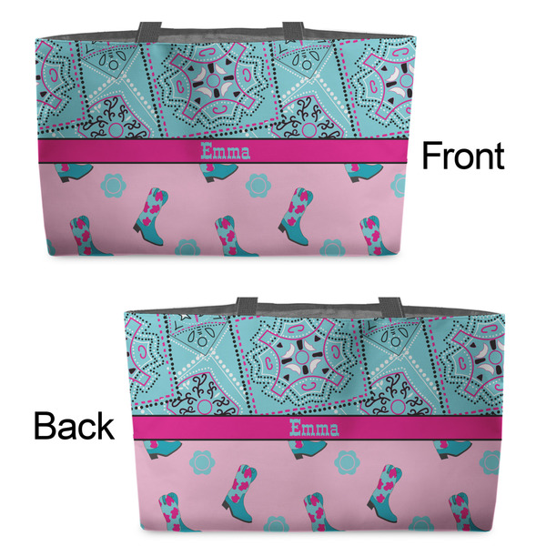 Cowgirl Tote w/Black Handles - Front & Back Views