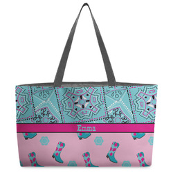 Cowgirl Beach Totes Bag - w/ Black Handles (Personalized)