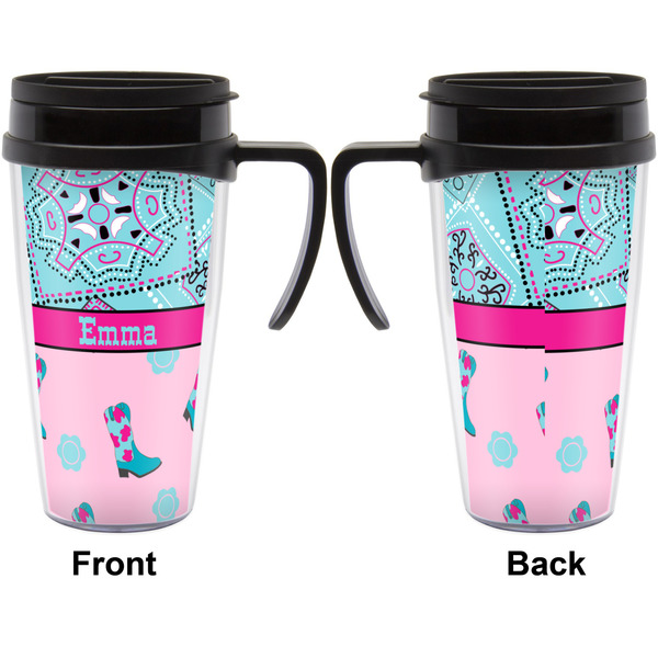 Cowgirl Travel Mug with Black Handle - Approval