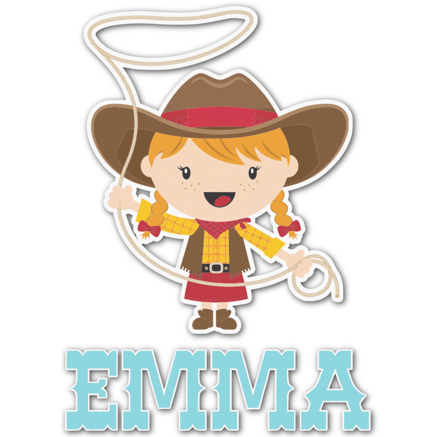 Cowgirl Graphic Decal Large Personalized Youcustomizeit