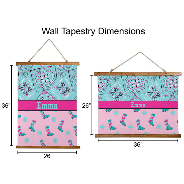 Cowgirl Wall Hanging Tapestries - Parent/Sizing
