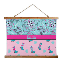 Cowgirl Wall Hanging Tapestry - Wide (Personalized)