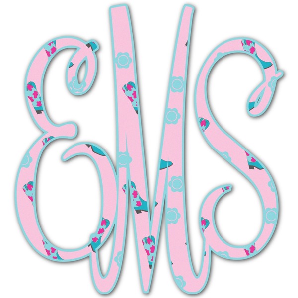 Custom Cowgirl Monogram Decal - Small (Personalized)
