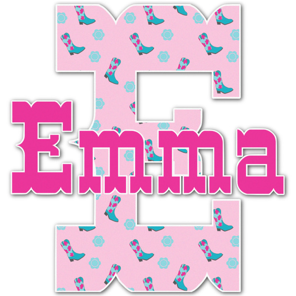Custom Cowgirl Name & Initial Decal - Up to 18"x18" (Personalized)