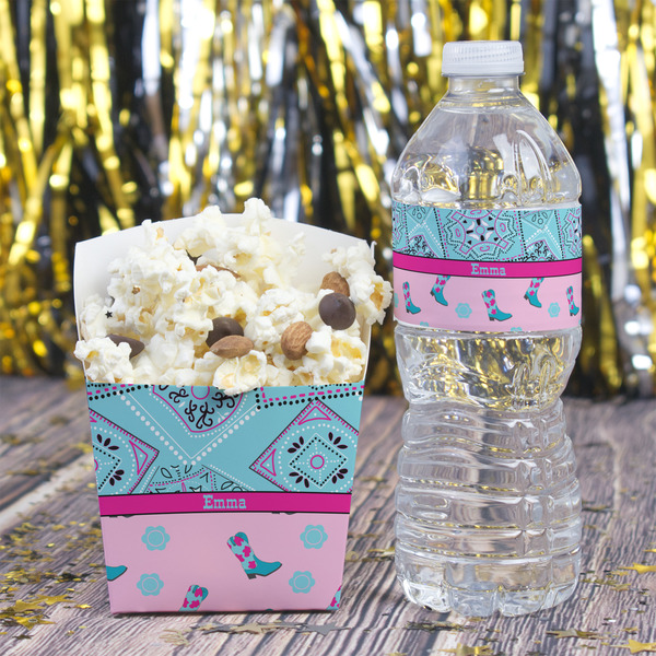 Cowgirl Water Bottle Label - w/ Favor Box