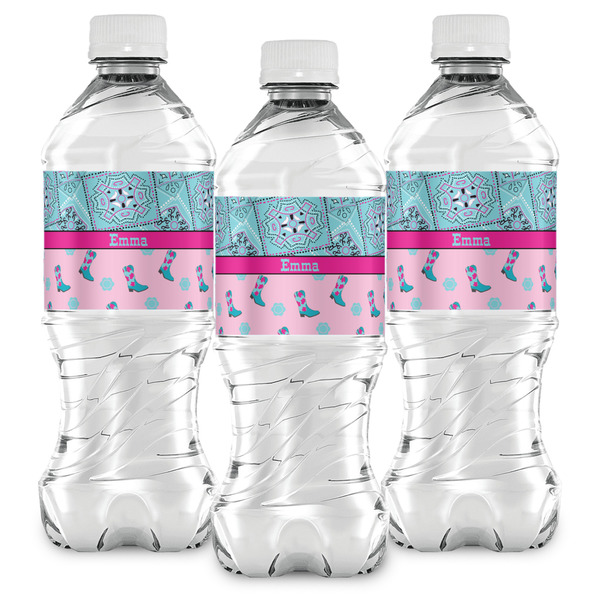 Cowgirl Water Bottle Labels - Front View