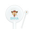 Cowgirl 5.5" Round Plastic Stir Sticks - White - Double Sided (Personalized)