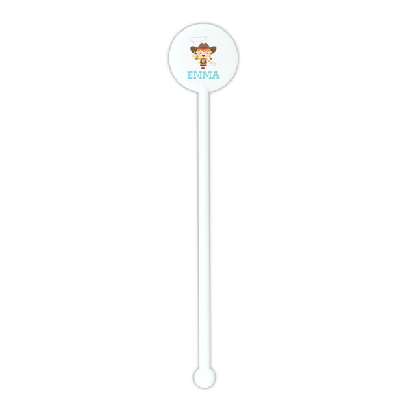 Cowgirl White Plastic 5.5" Stir Stick - Round - Single Stick