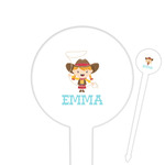 Cowgirl Cocktail Picks - Round Plastic (Personalized)
