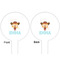 Cowgirl White Plastic 6" Food Pick - Round - Double Sided - Front & Back