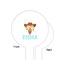 Cowgirl White Plastic 6" Food Pick - Round - Single Sided - Front & Back