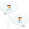 Cowgirl White Plastic 7" Stir Stick - Double Sided - Oval - Front & Back