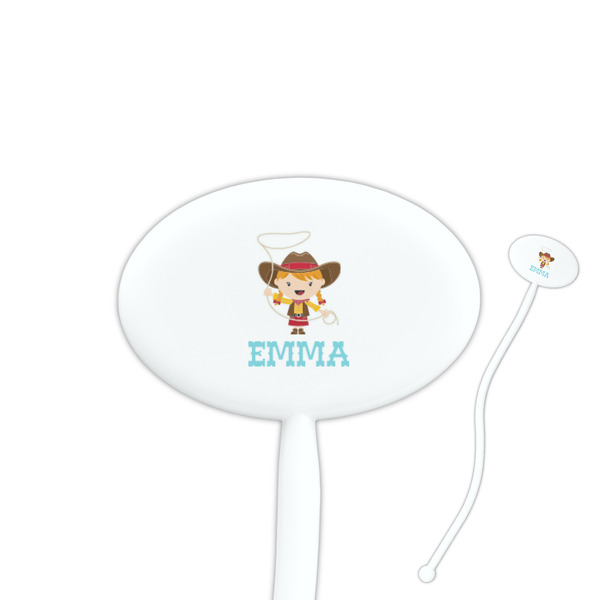 Custom Cowgirl Oval Plastic Stir Sticks (Personalized)