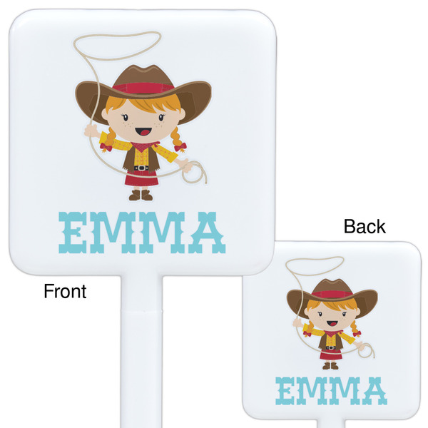 Cowgirl White Plastic Stir Stick - Double Sided - Approval