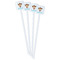 Cowgirl White Plastic Stir Stick - Double Sided - Square - Front