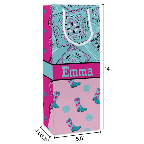 Cowgirl Wine Gift Bag - Dimensions