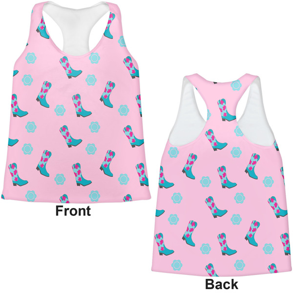 Cowgirl Womens Racerback Tank Tops - Medium - Front and Back