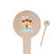 Cowgirl Wooden 4" Food Pick - Round - Closeup