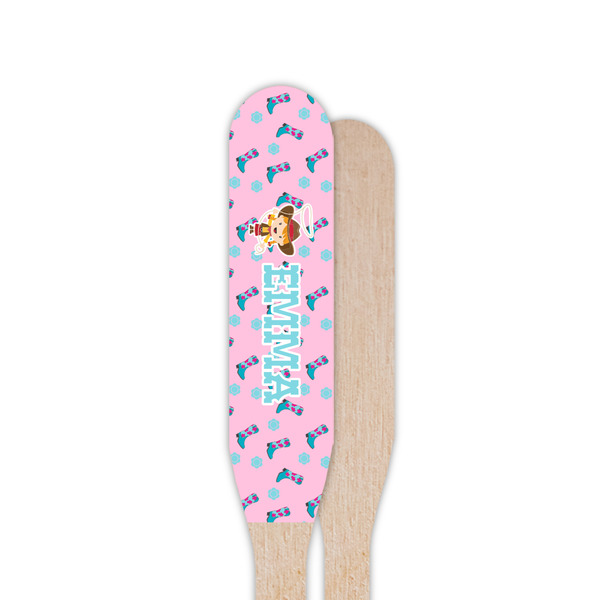 Cowgirl Wooden Food Pick - Paddle - Single Sided - Front & Back