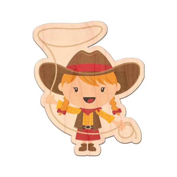 Custom Cowgirl Genuine Maple or Cherry Wood Sticker
