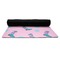 Cowgirl Yoga Mat Rolled up Black Rubber Backing