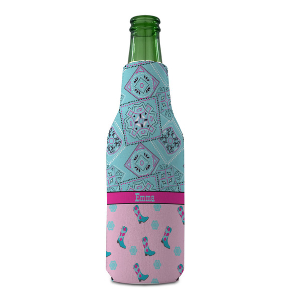 Cowgirl Zipper Bottle Cooler - FRONT (bottle)