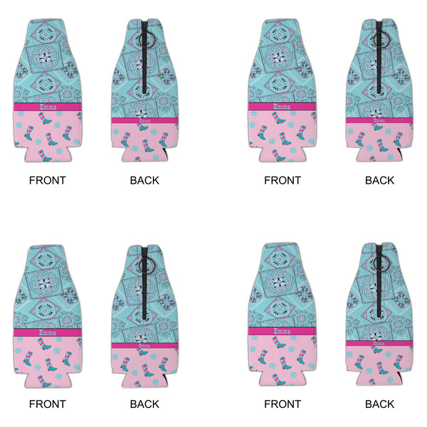 Cowgirl Zipper Bottle Cooler - Set of 4 - APPROVAL