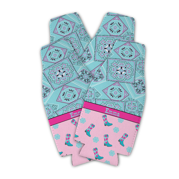 Cowgirl Zipper Bottle Cooler - Set of 4 - PARENT MAIN (flat)