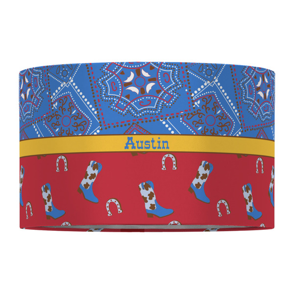 Cowboy 12" Drum Lampshade - FRONT (Fabric)