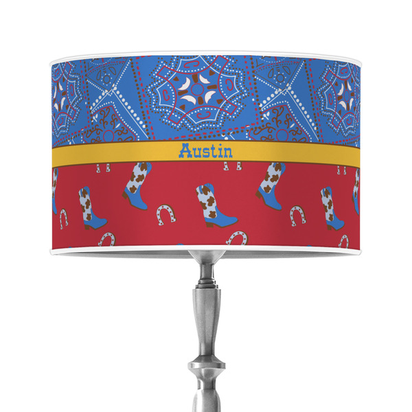 Custom Cowboy 12" Drum Lamp Shade - Poly-film (Personalized)