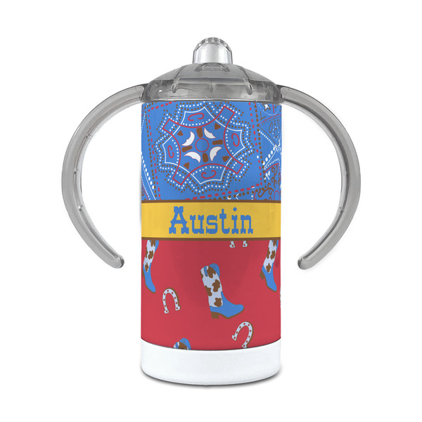 Custom Cowboy 12 oz Stainless Steel Sippy Cup (Personalized)