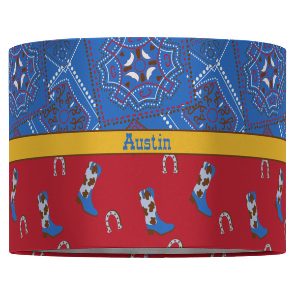Cowboy 16" Drum Lampshade - FRONT (Fabric)