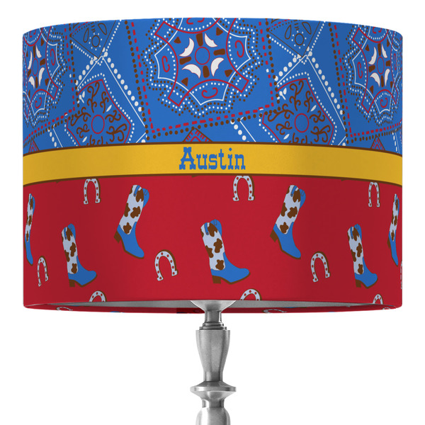 Custom Cowboy 16" Drum Lamp Shade - Fabric (Personalized)